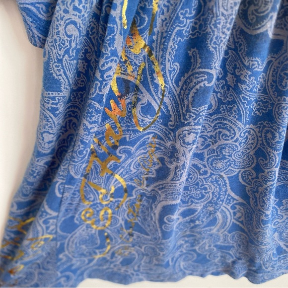 ED HARDY Y2K Vintage V Neck T Shirt Cover Up Tunic Drawstring Beach/Swim Size S - Picture 4 of 9